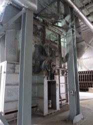 The KHD raw meal grinding section is an unusual Tandem design. It comprises a 720t/hr dryer/crusher (pictured) and 360t/hr ball mill.