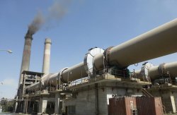 Figure 3: The raw materials are processed in one of the two 200t/day capacity 3.1 - 2.7m x 95m wet-process kilns. Only one kiln is currently operational at the Ghori I plant due to poor coal supplies.