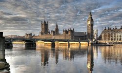 The famous sight of the Palace of Westminster (left) and Elizabeth Tower (right), more commonly known as the Houses of Parliament and Big Ben.