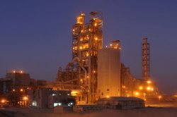 Sanghi Cement at night.