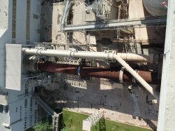 The new dry process Kiln 5 is installed where the wet Kilns 5 and 6 were previously located.