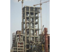 Construction of the plant's 165m-high preheater tower was combined with construction of other parts of the plant, saving time and money for client and contractor.