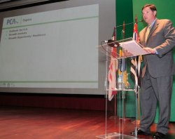 PCA Chairman Cary Cohrs spoke about the association's advocacy efforts in North America. He has even taken to appearing on television to emphasise cement's sustainability through durability.