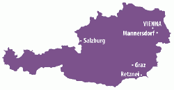 Map of Austria showing location of Lafarge Mannersdorf