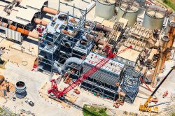 Scenes from the construction of the new kiln line (including views of the old wet kilns).