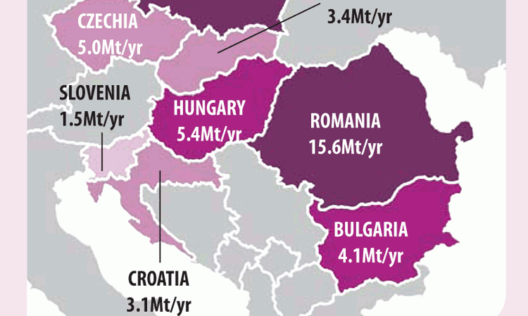 Figure 2: Integrated cement capacities of Central/Eastern EU countries.Source: Global Cement Directory 2019.