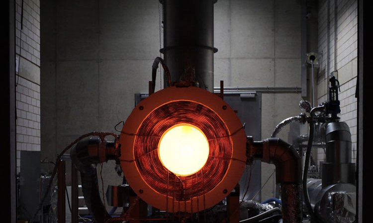 Synhelion’s 250kW solar receiver has achieved gas temperatures in excess of 1550°C. It is shown glowing after use. Source: Synhelion.