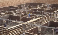 Foundation work being carried out for the new Line 3 preheater tower.