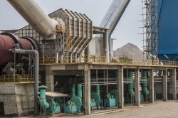 Figure 6: There are a total of 16 fans supplied by Siemens following the kiln.