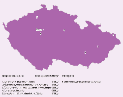 Figure 3: Integrated cement plants and grinding mills in the Czech Republic in 2016. Source: The Global Cement Directory 2016.