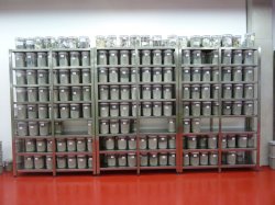 Figure 11: Raw material samples are taken at random from the trucks that deliver to Norm Sement. The samples are stored for three months in case they need to be re-checked.