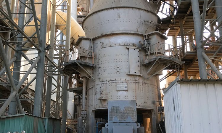 The Gebr. Pfeiffer MPS 5000B 280t/hr vertical raw mill at the Fushë Krujë Cement Factory.