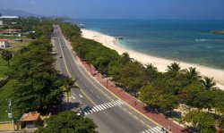Beach front near the northern Dominican city of Puerto Plata, around 150km from the Haitian border.