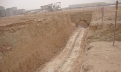 Foundation work at the site of the new limestone pre-blending building for Line 3.