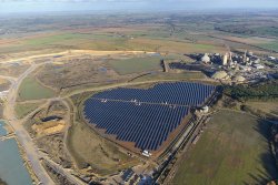 Lark Energy has installed a solar energy field next to the Hanson Ketton cement plant in Rutland. It is sufficient to supply 10% of the plant's electrical energy needs.
