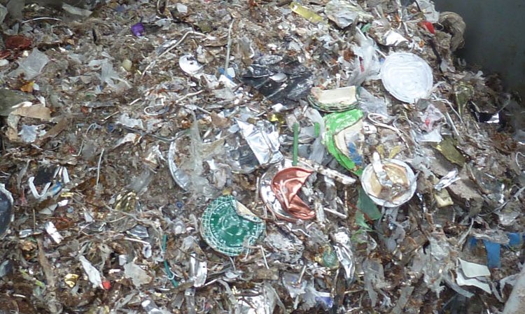 An assortment of metallic content removed by the plant’s magnets and eddy current system.