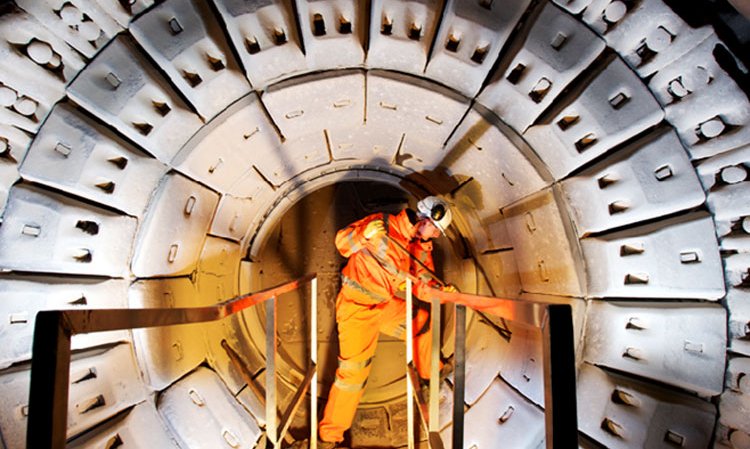 The plant’s Aerofall mill undergoing maintenance.