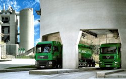 The bulk of cement from the Burglengenfeld plant is dispatched by road. Source: HeidelbergCement website.