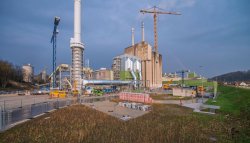 The plant during the main construction phase. Source: HeidelbergCement.