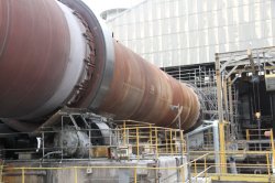 One of two 1970 Polysius dry process 2170t/day kilns at the Hope Construction Materials plant. The plant is the largest in the UK, with a capacity of 1.5Mt/yr.