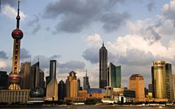 The Pudong district in Shanghai.