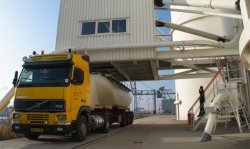 HCM Cement: Cement is easily loaded into trucks at HCM Cement's highly-automated terminal.