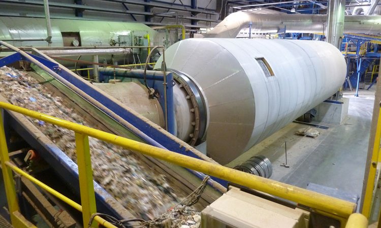 Material heads to the plant’s dryer after the shredder.