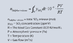 Equation 1: Total SO2 release is quantified by integration of the SO2 concentration over time.