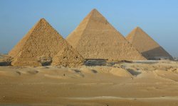 The world-famous pyramids at Giza, Egypt.