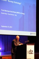 Sandro Buzzi gives his presentation to the delegates.