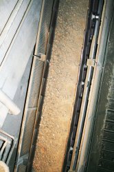 Clinker leaves the cooler for the one of the two finish ball mills.