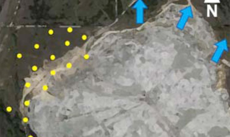 Figure 4: Existing TOC data (yellow dots).
