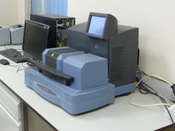 A thermogravimetric analyser, which the plant uses to simulate the conditions of the preheater and kiln in miniature. Milligram-scale mixtures of raw materials are combined and heated to form clinker.