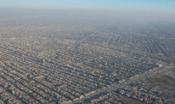 Baghdad, the capital of Iraq, stretching into the desert.