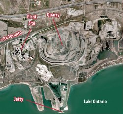 A schematic of the St Marys Cement Bowmanville plant.