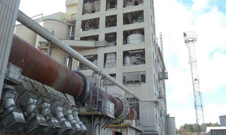 The Hope plant's cement preheater building.