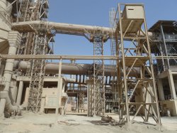 View of two of the plant's kilns.