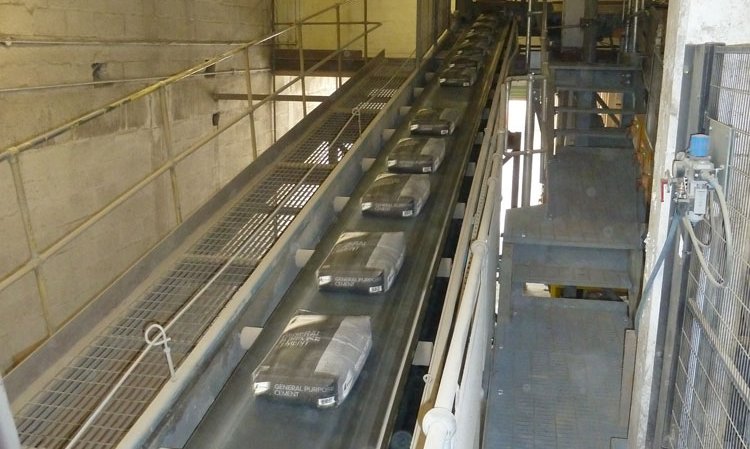 Paper packing line. Cookstown Cement has a licence to sell Lafarge / AI-branded cement until the end of 2022, but David Millar says that won’t be necessary.