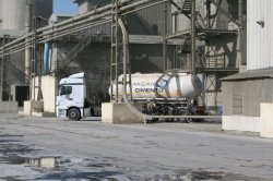 Filling up. 80% of Buyukcekmece's cement goes to Istanbul and 20% heads west. All of its output is moved by truck.