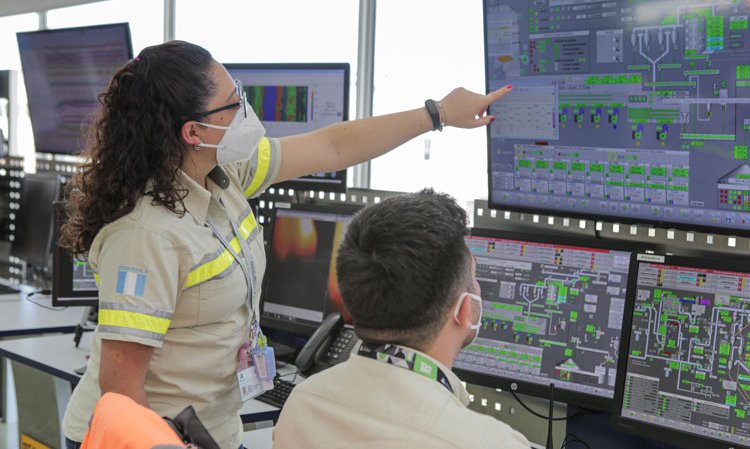 Inside the control room. The plant’s inclusive workforce contains 60% local employees.