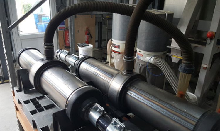 Figure 1: Air turbulence zones of Coomtech’s test facility at the Wolfson Centre for Bulk Solids Handling at the University of Greenwich in Chatham, UK.