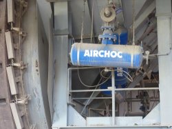 DeltaBlower compressed air units from Aerzener Maschinenfabrik and air cannons from Standard Industrie (pictured) keep things moving around the plant.