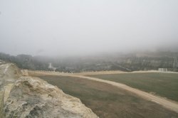 Lafarge reseeds its quarry as its quarrying activities move around the landscape.