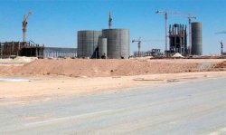 Above: Construction work in progress during 2010 at Modern Cement and Mining Co.'s new greenfield plant at Siwaqa.
