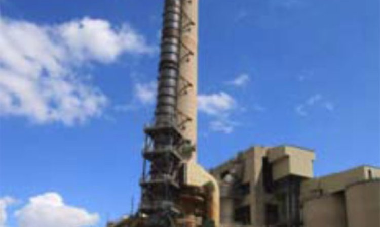 The temporary chimney to facilitate main chimney repairs.