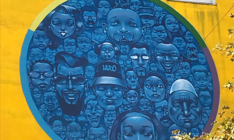 A funky mural seen in Tirana. The fertility rate in Albania is 1.7 live births per woman, one of the lowest rates in the world and well below the population replacement rate