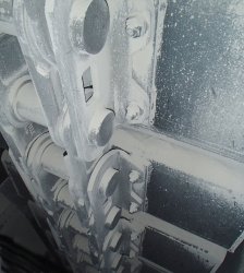 Thiele's HLB-WB-type forged bucket elevator chain in use as a clinker conveyor.