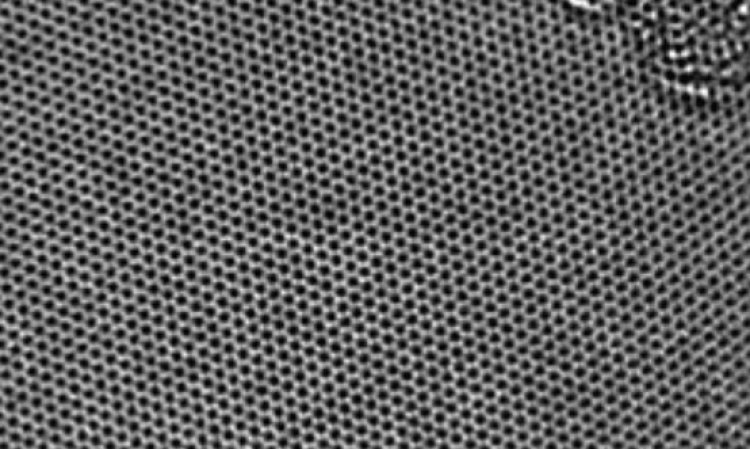 Scanning electron microscope image of single layer 'pristine' graphene, at different scales.