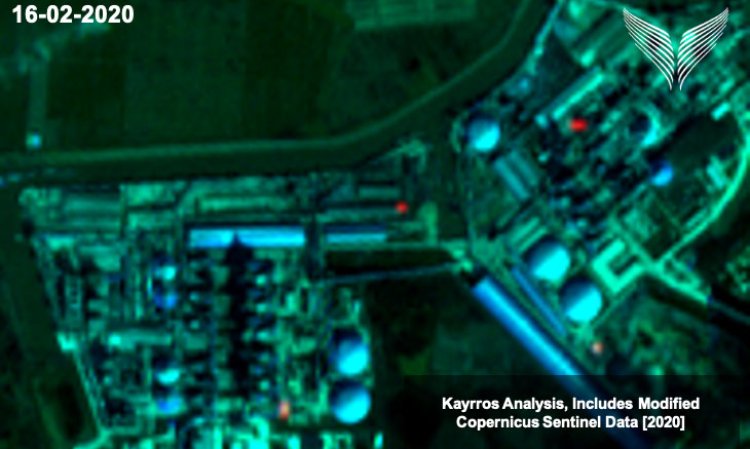 Figure 5: Series of images of a Chinese cement plant at various times between late 2019 and mid 2020. This shows the clear changes as a result of lockdowns in early 2020 and subsequent reopening of the plant later in the year, demonstrating the power of Kayrros’ cement kiln data. Source: Kayrros. Contains modified Copernicus Sentinel Data.