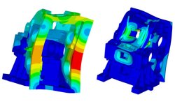 Example of calculated mode shapes of 4MW gearbox.